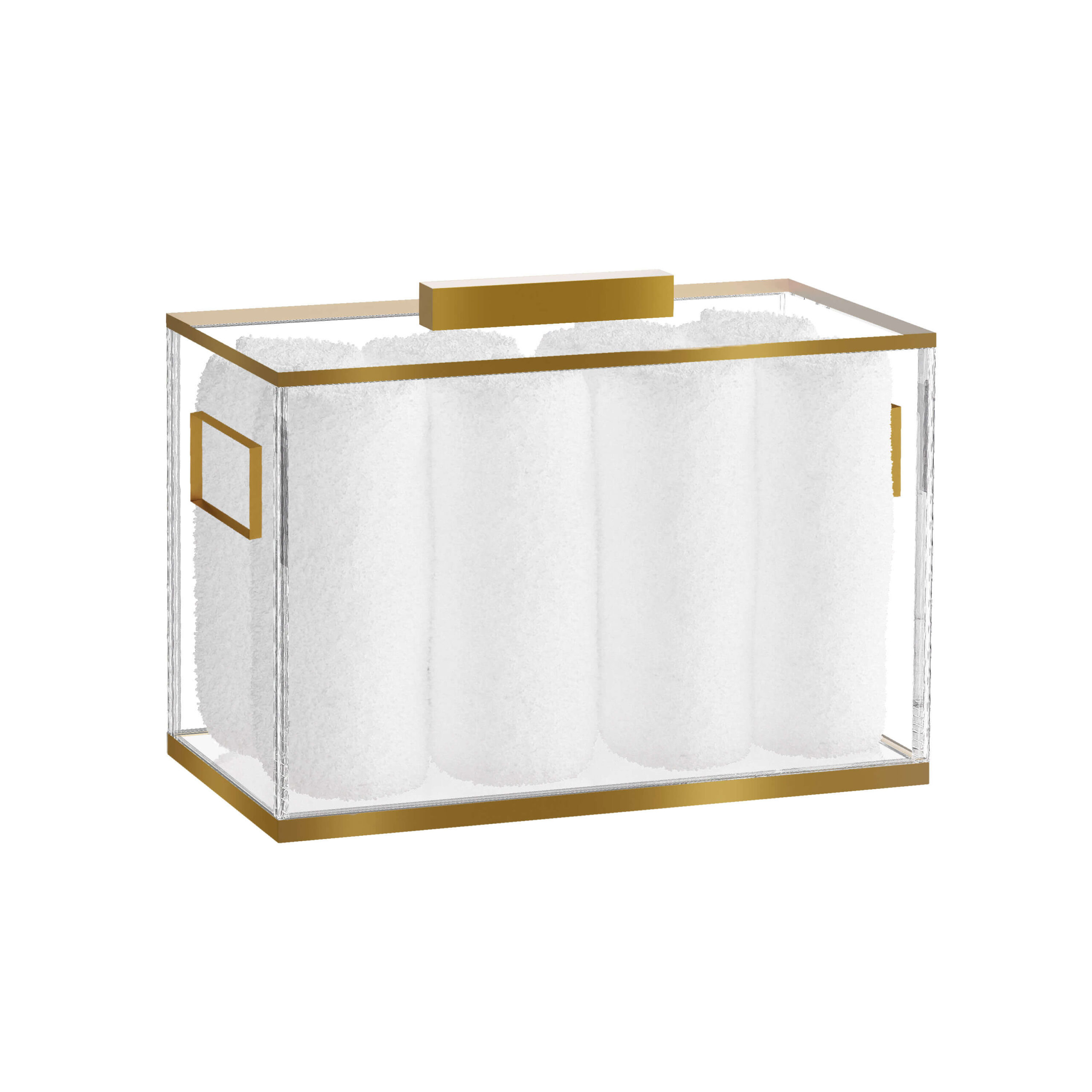 Gold Lucite Towel Box - Feldart