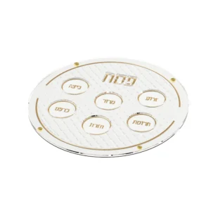 Leatherite Seder Plate, Gold - Feldart