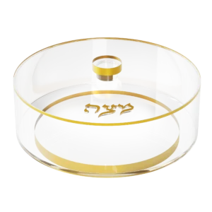 Round Matzah Box, Gold - Feldart